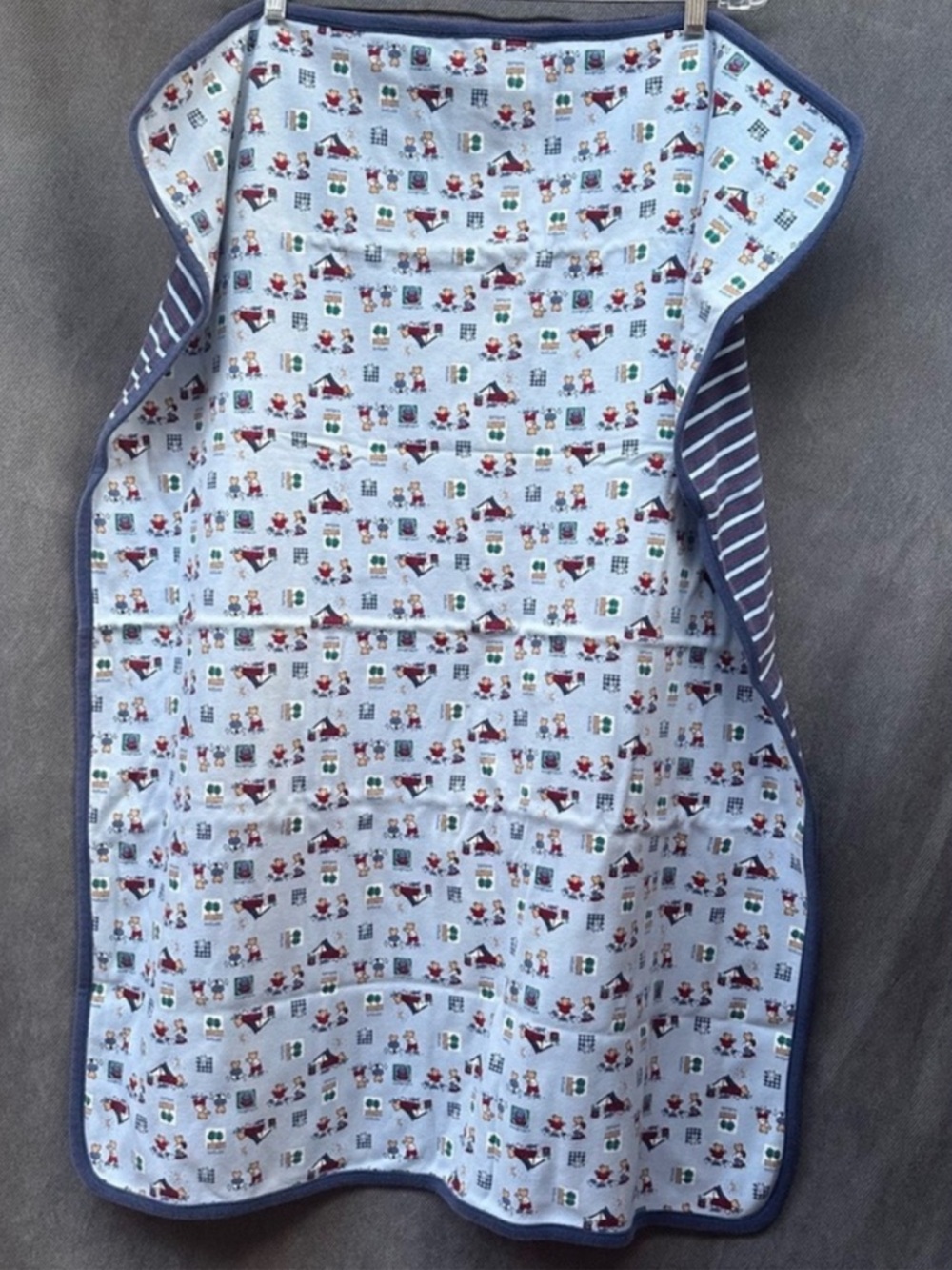Gymboree Baby Blanket Blue Bear Camping Vintage 1998 Autumn Brights Boys